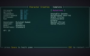 Caves of Qud - personnage mutant