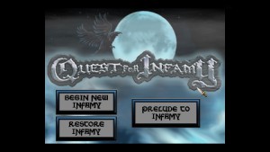 Quest for Infamy - menu