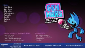 Gem Wars - menu