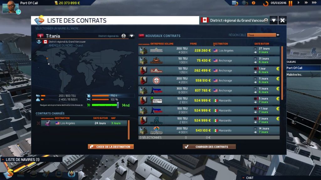 TransOcean 2 - Rivals - contrats
